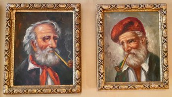 Oils On Canvas, Bearded Gentleman Smoking Pipes (2)